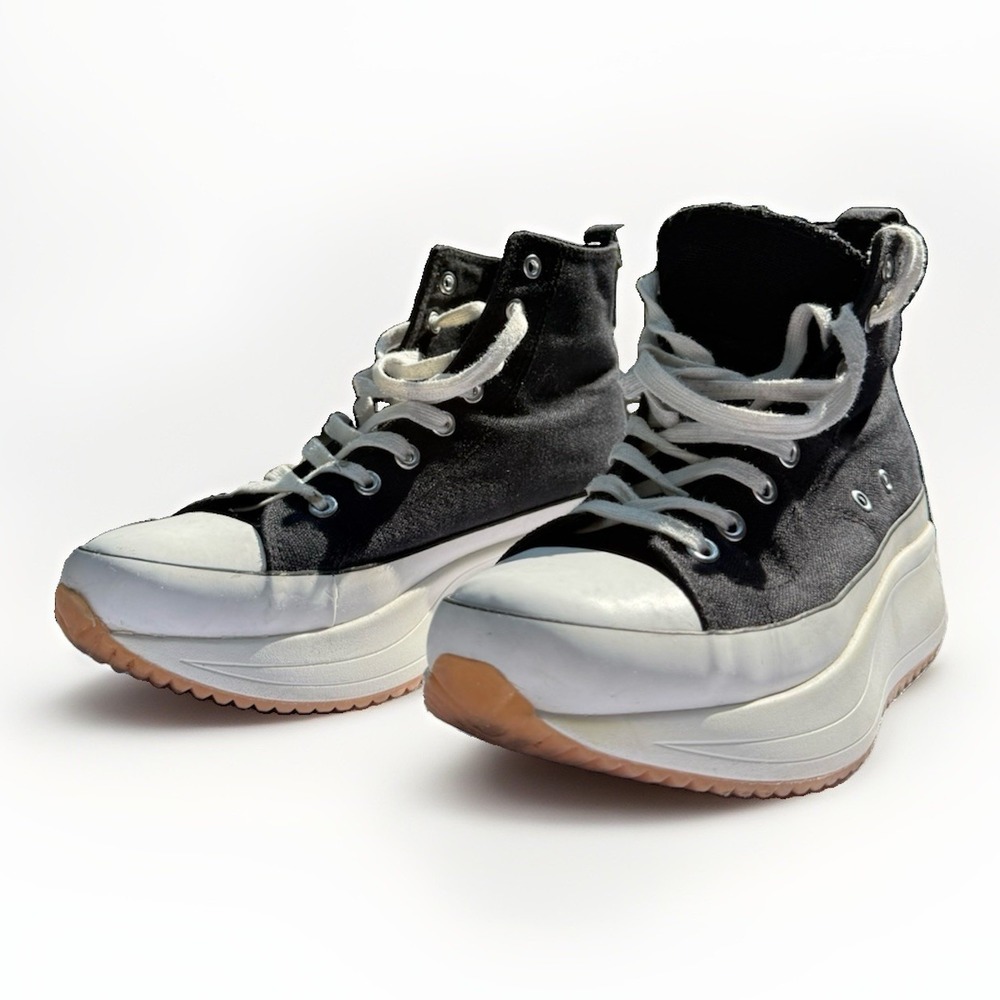 Madden Girl Winnona Black Canvas High Top Platform Sneakers Shoes Womens Size 9